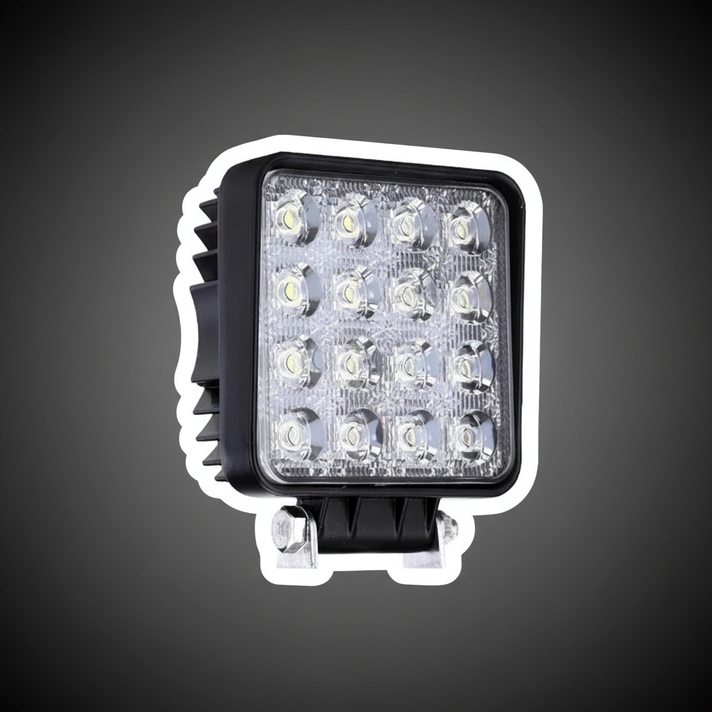 LED Халоген 48W на тъмен индустриален фон