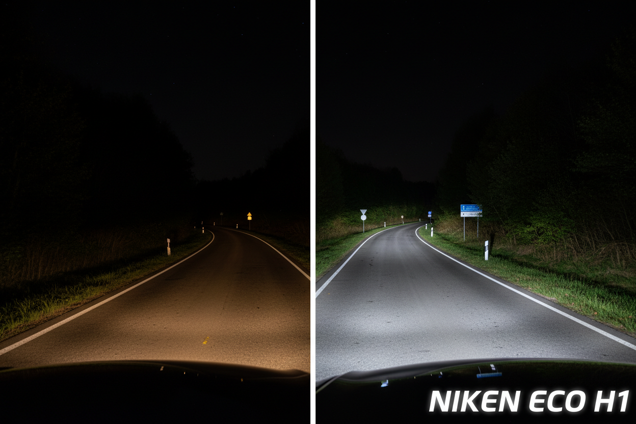 Сравнение халоген vs NIKEN ECO LED 9006