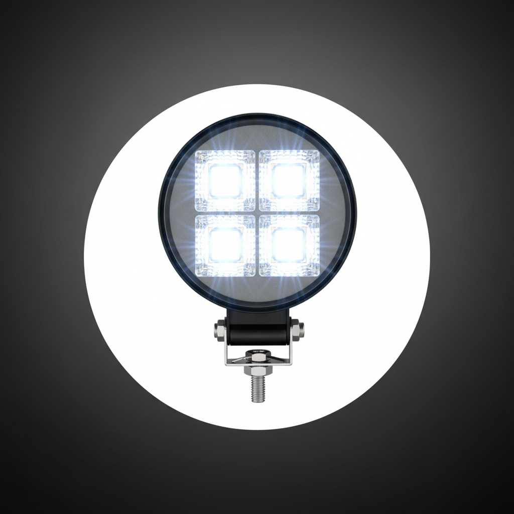 LED Работна Лампа 18W на тъмен индустриален фон