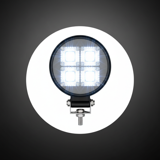 LED Работна Лампа 18W на тъмен индустриален фон