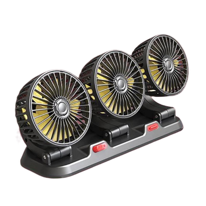 Троен автомобилен вентилатор PG376 – 12V, 16W, 360°