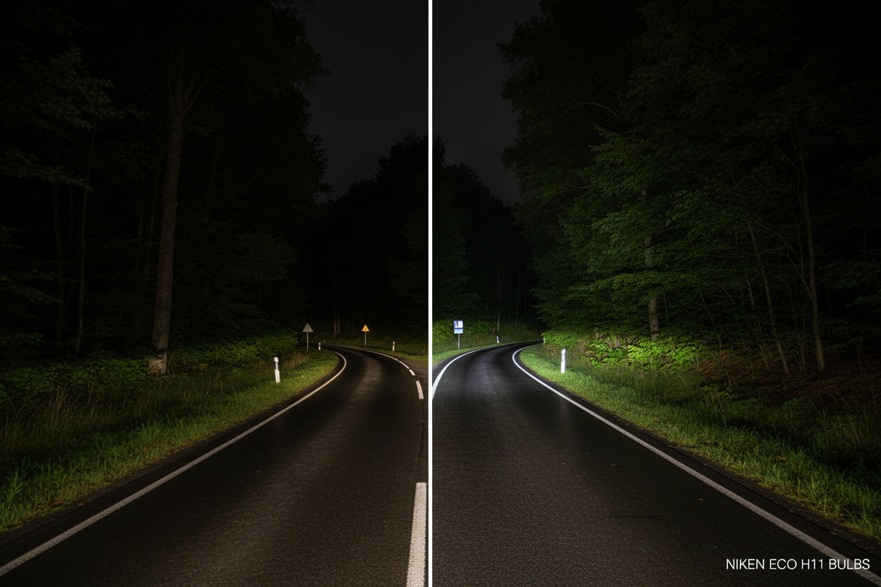 Сравнение халоген vs NIKEN ECO LED H11
